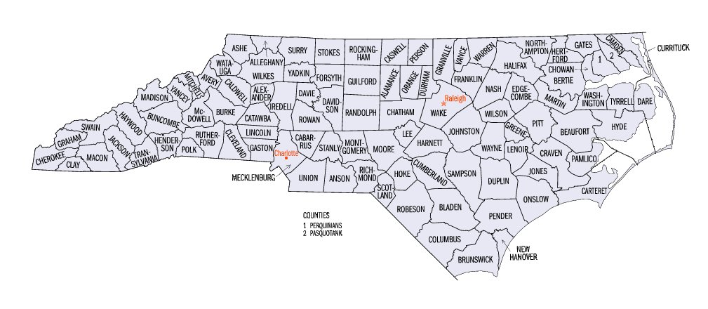 Advance, NC - Lijst van county's in North Carolina - Wikipedia